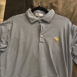 Peter Millar Navy and White Striped Polo